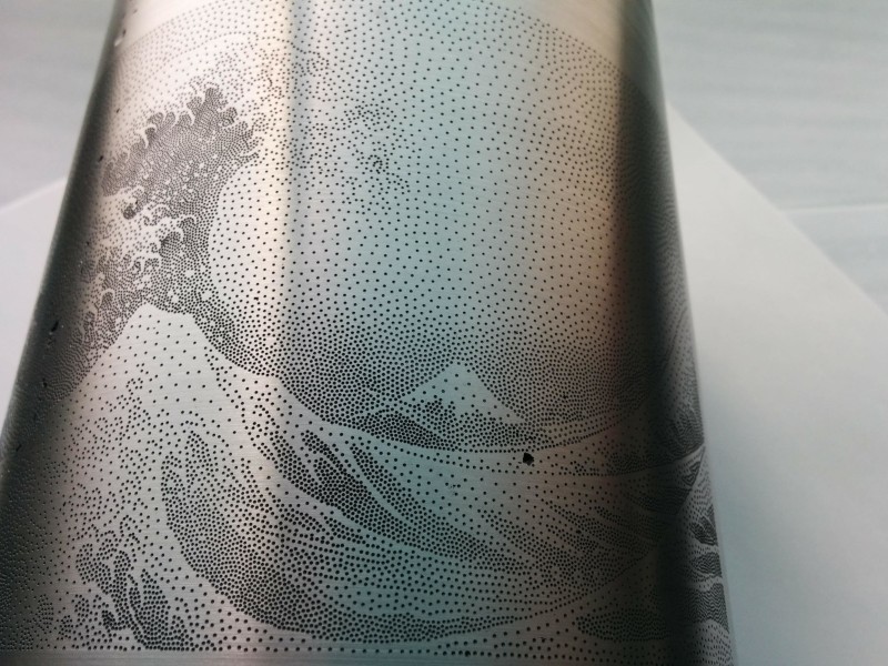 picture of an Hokusai (cut on aluminum)